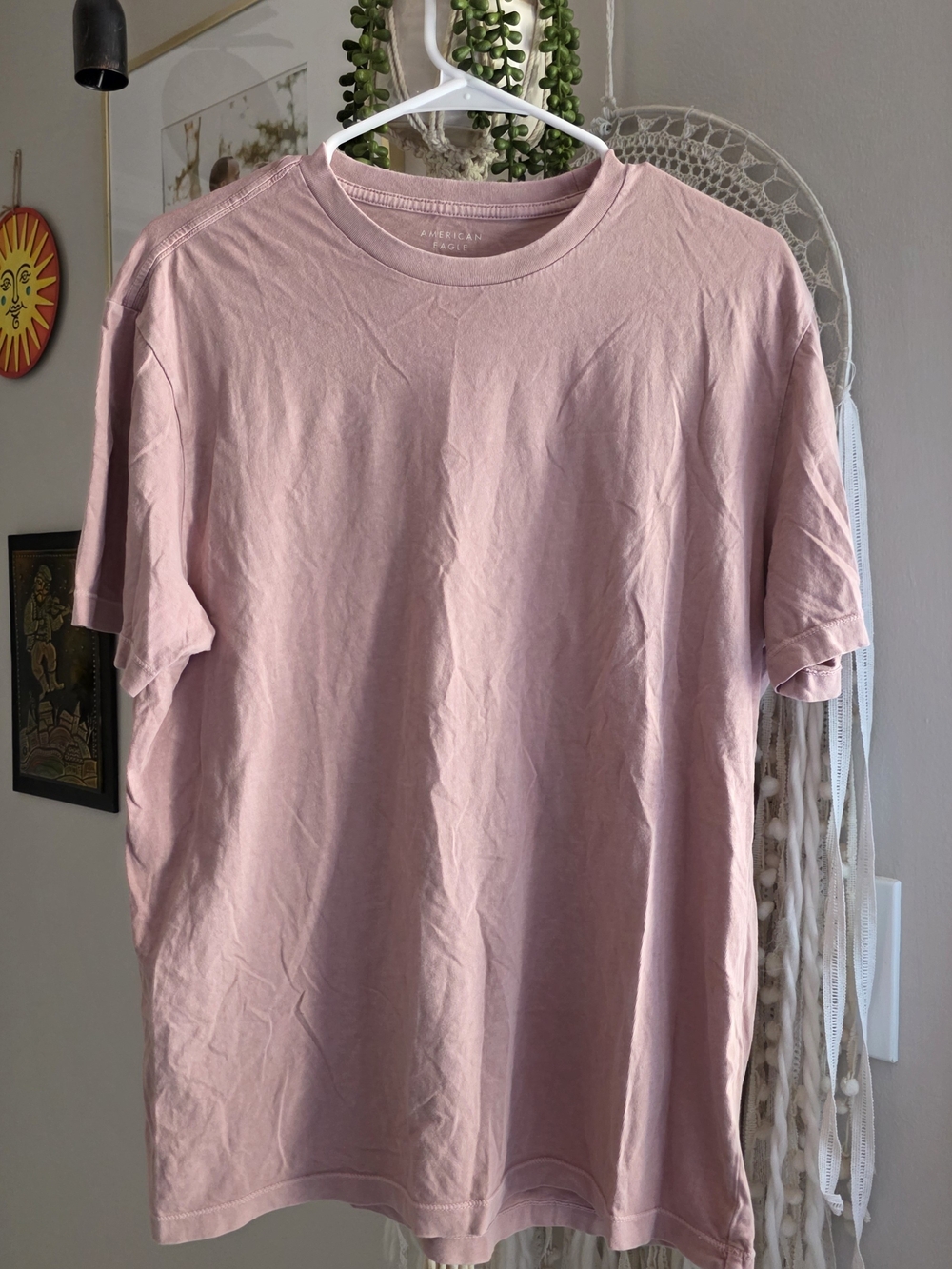 American Eagle Outfitters Men’s Short Sleeve T‑Shirt — Light Pink - Medium